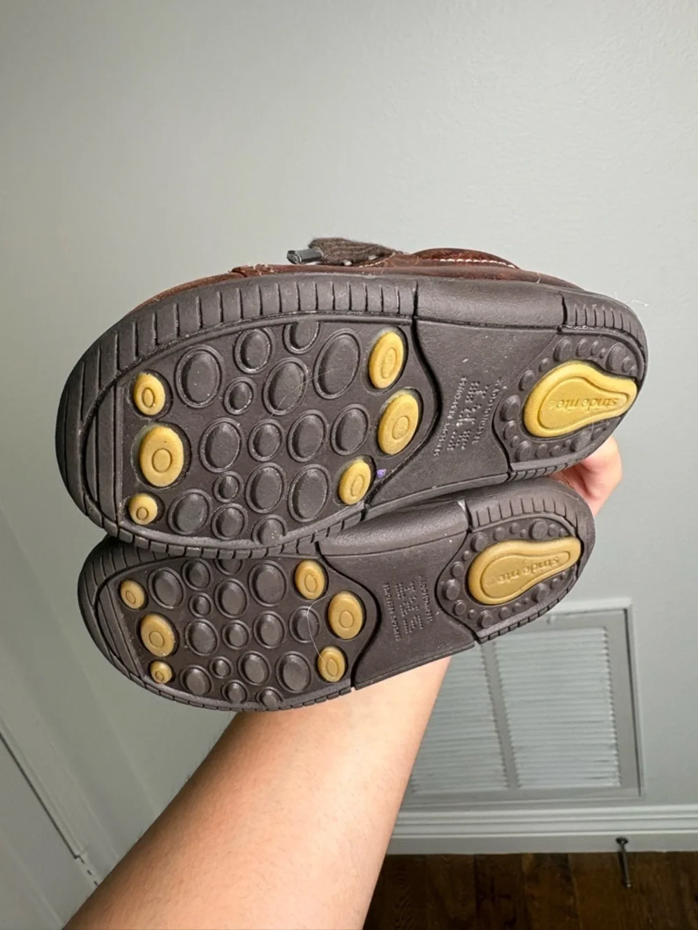 Stride Rite Baby Brown Leather Lace-Up Walker Shoes Size 4W